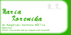 maria korenika business card